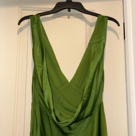 Meshki Nadia Maxi Satin Green Dress Back Cowl NWT size XS Meshki Nadia Maxi Satin Green Dress Back Cowl NWT size XS